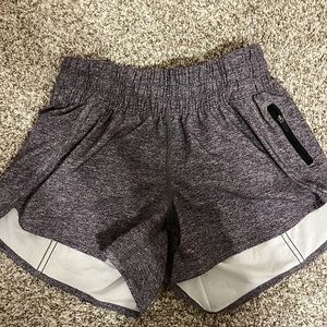 lululemon 4” heather gray tracker shorts